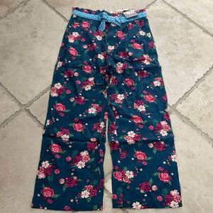 NWT Matilda Girl 12 Pants Jane Moments With You Blue Happy Harvest Floral Rayon